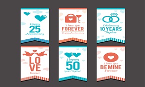 6  Creative anniversary label vecto